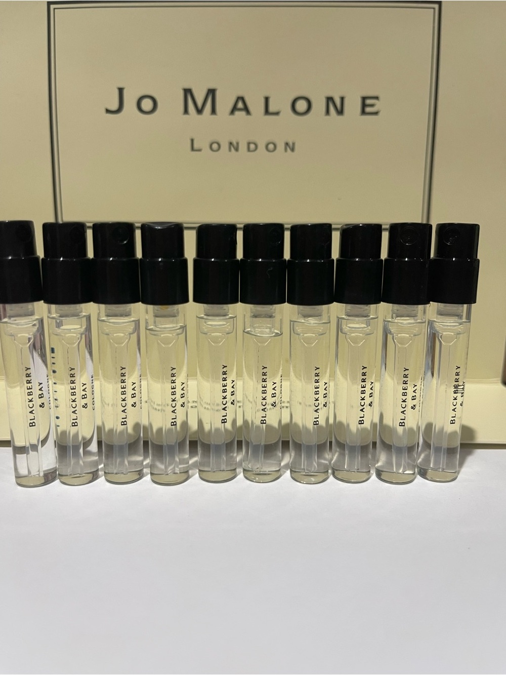 X10 Jo Malone Blackberry & Bay Vial Set - Clear with Black Caps